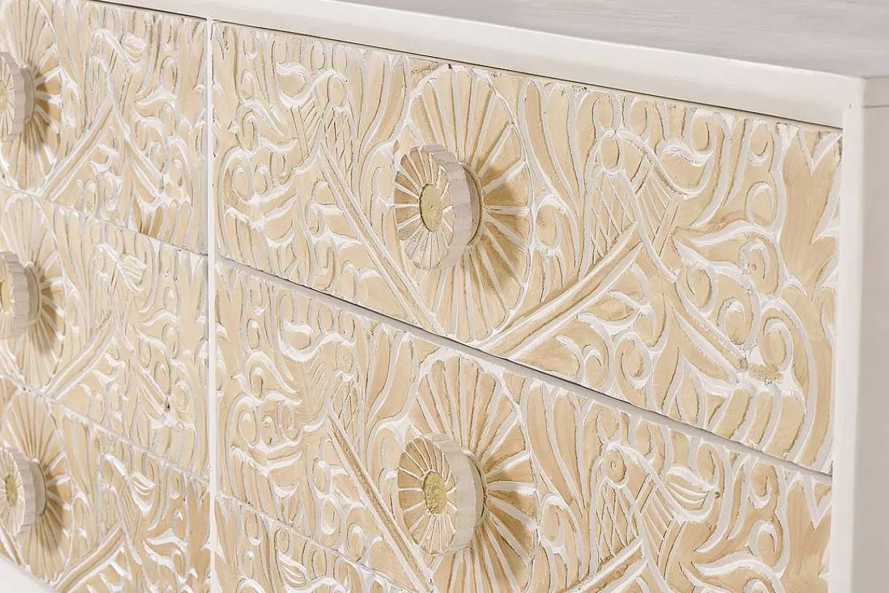 mutoni inspiration Kommode Antigua Mangoholz Weiss 170X80> Kommoden