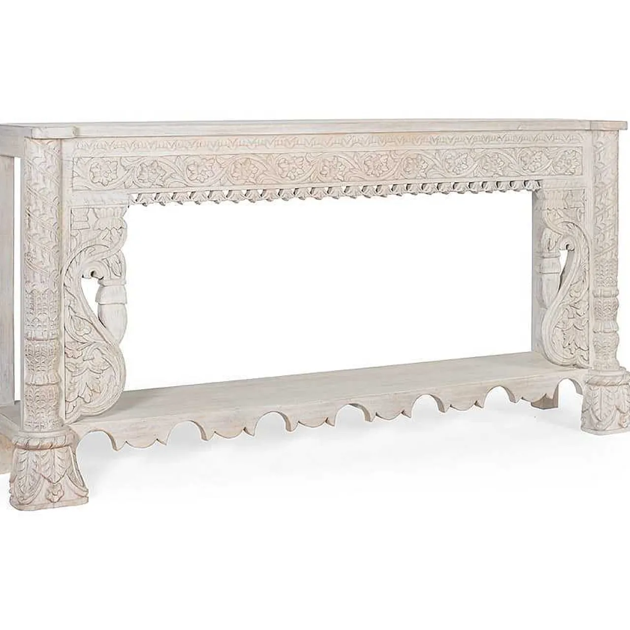 mutoni inspiration Konsole Antique Mangoholz Antikweiss 180X90> Konsolentische