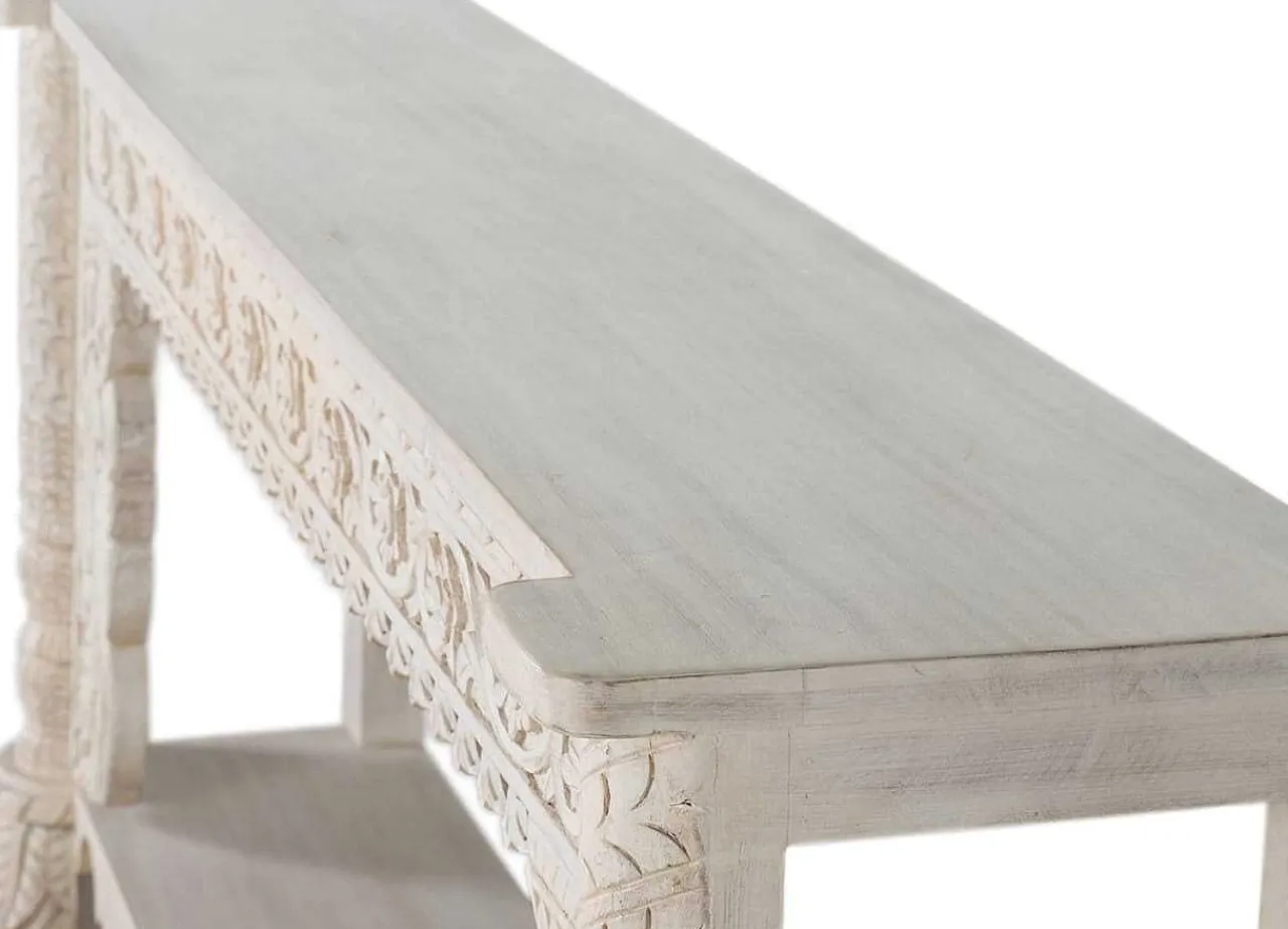 mutoni inspiration Konsole Antique Mangoholz Antikweiss 180X90> Konsolentische