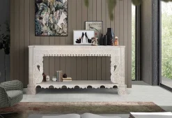 mutoni inspiration Konsole Antique Mangoholz Antikweiss 180X90><noscript><img width=
