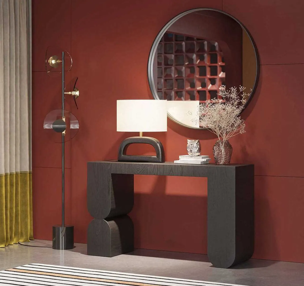 KARE Design Konsole Curve Schwarz 120X76> Konsolentische