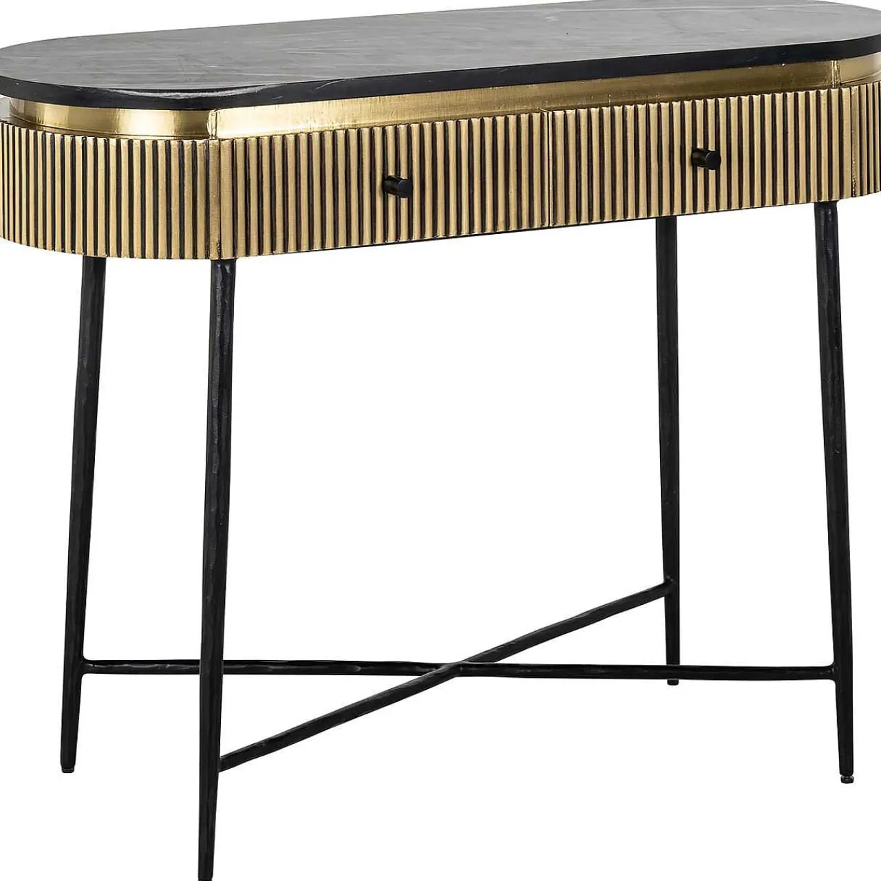 Richmond Interiors Konsolentisch Ironville Marmor Gold 100> Konsolentische