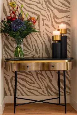Richmond Interiors Konsolentisch Ironville Marmor Gold 100><noscript><img width=