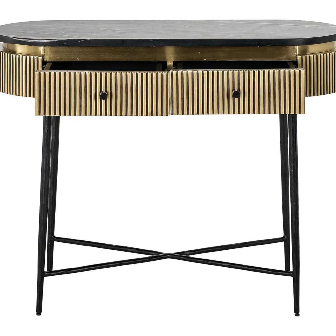 Richmond Interiors Konsolentisch Ironville Marmor Gold 100> Konsolentische