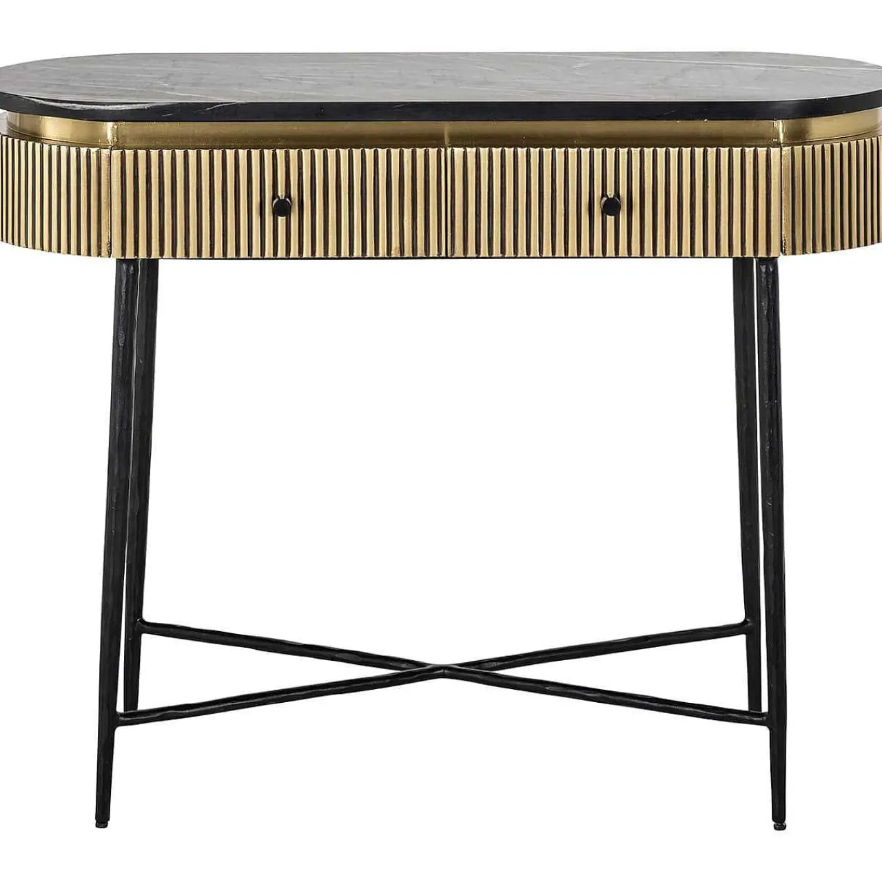 Richmond Interiors Konsolentisch Ironville Marmor Gold 100> Konsolentische
