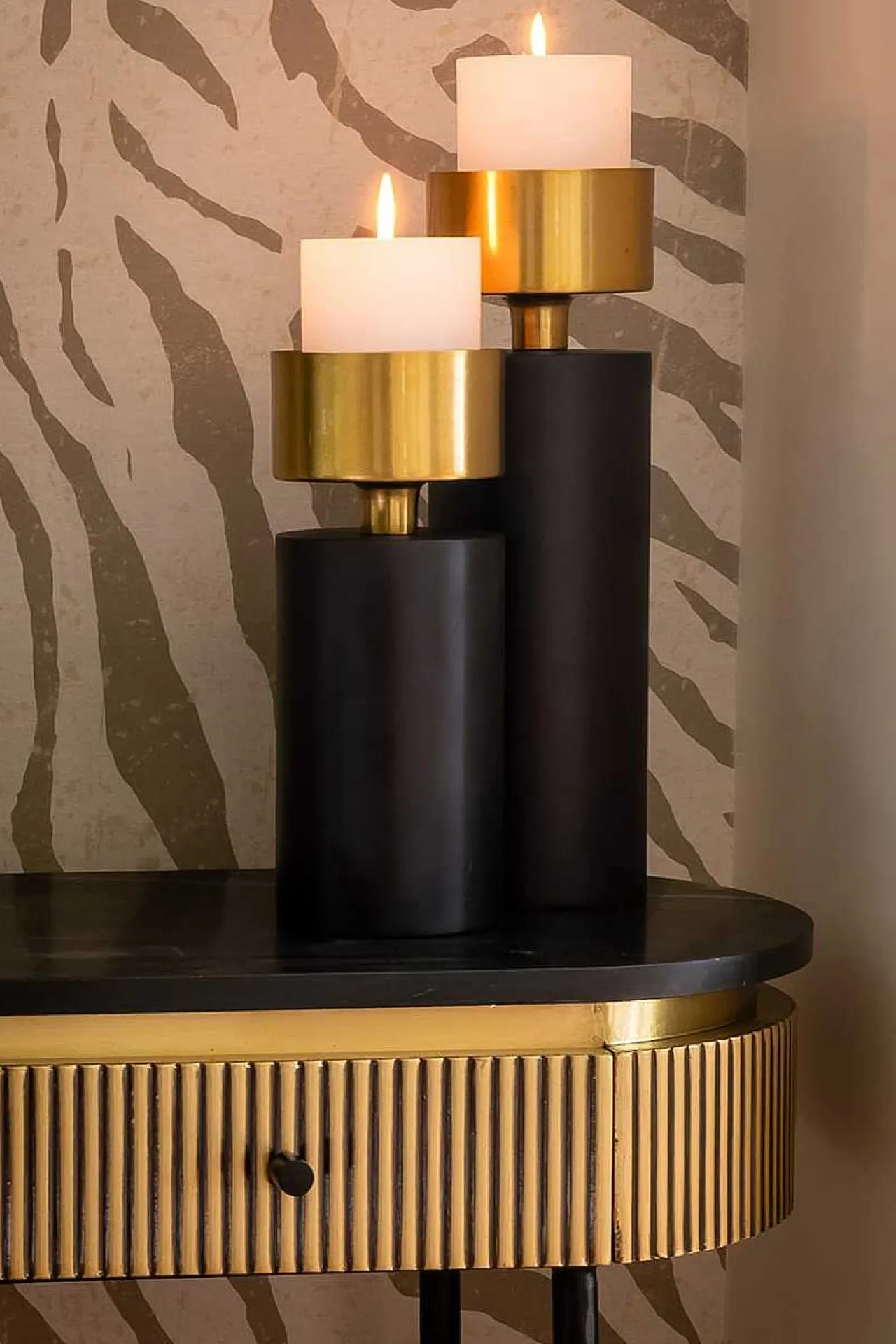 Richmond Interiors Konsolentisch Ironville Marmor Gold 100> Konsolentische