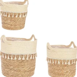 mutoni lifestyle Korb Bridget Elfenbein Natur Rund (3Er-Set)> Boxen & Körbe