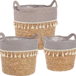 mutoni lifestyle Korb Bridget Grau Natur Rund (3Er-Set)><noscript><img width=