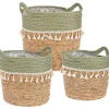 mutoni lifestyle Korb Bridget Grun Natur Rund (3Er-Set)> Boxen & Körbe