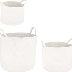 mutoni lifestyle Korb Candor Hoch Weiss (3Er-Set)> Boxen & Körbe