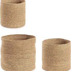 mutoni lifestyle Korb Felicia Rund Hoch Natur (3Er-Set)> Boxen & Körbe