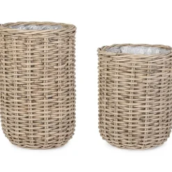 mutoni lifestyle Korb Jefri Grau Oval (2Er-Set)> Boxen & Körbe