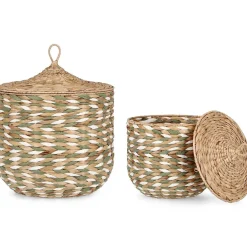mutoni lifestyle Korb Namibia Grun Rund (2Er-Set)> Boxen & Körbe