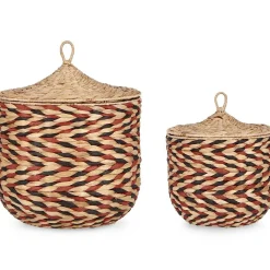 mutoni lifestyle Korb Namibia Rot Rund (2Er-Set)> Boxen & Körbe