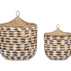 mutoni lifestyle Korb Namibia Weiss Rund (2Er-Set)> Boxen & Körbe