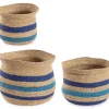 mutoni lifestyle Korb Ylenia Amphore Natur-Blau (3Er-Set)> Boxen & Körbe
