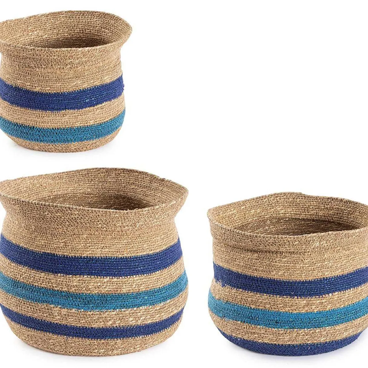 mutoni lifestyle Korb Ylenia Amphore Natur-Blau (3Er-Set)> Boxen & Körbe