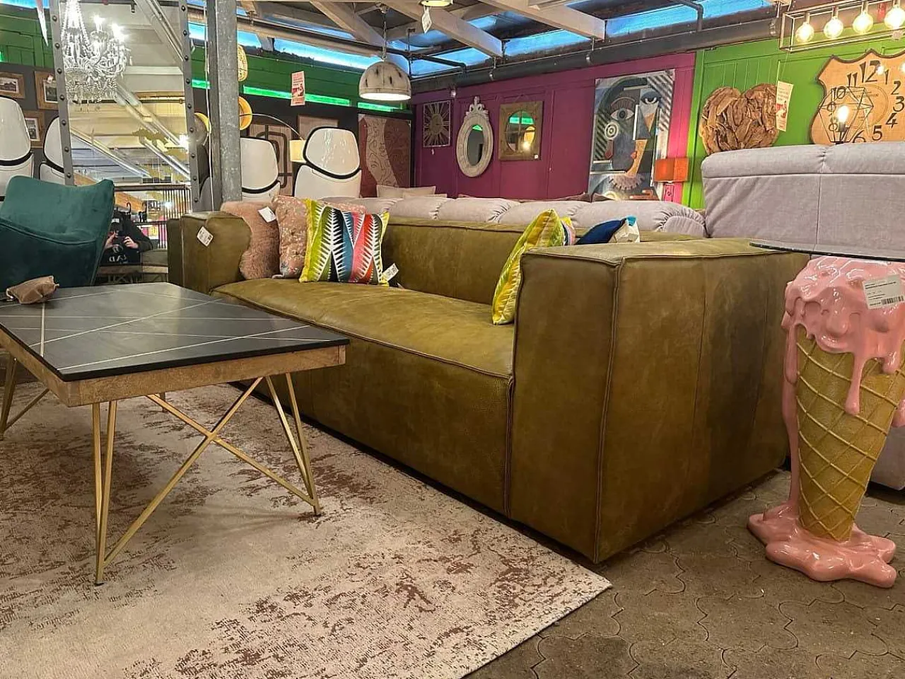 mutoni original Ledersofa Summer S-Africa Muschio 240Cm> Ledersofas
