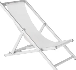 mutoni lifestyle Liegestuhl Beach Text Weiss> Gartenliegen
