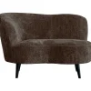 mutoni living Loungesessel Sara Links Chunky Velvet Graubraun> Loungesessel