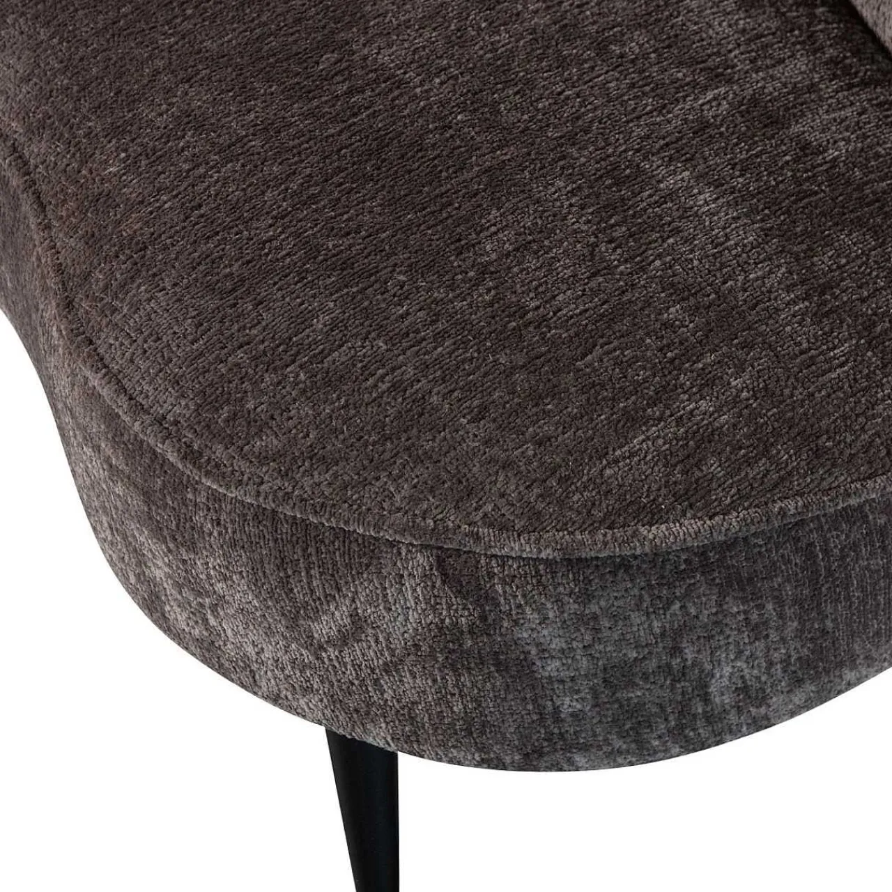 mutoni living Loungesessel Sara Links Chunky Velvet Graubraun> Loungesessel