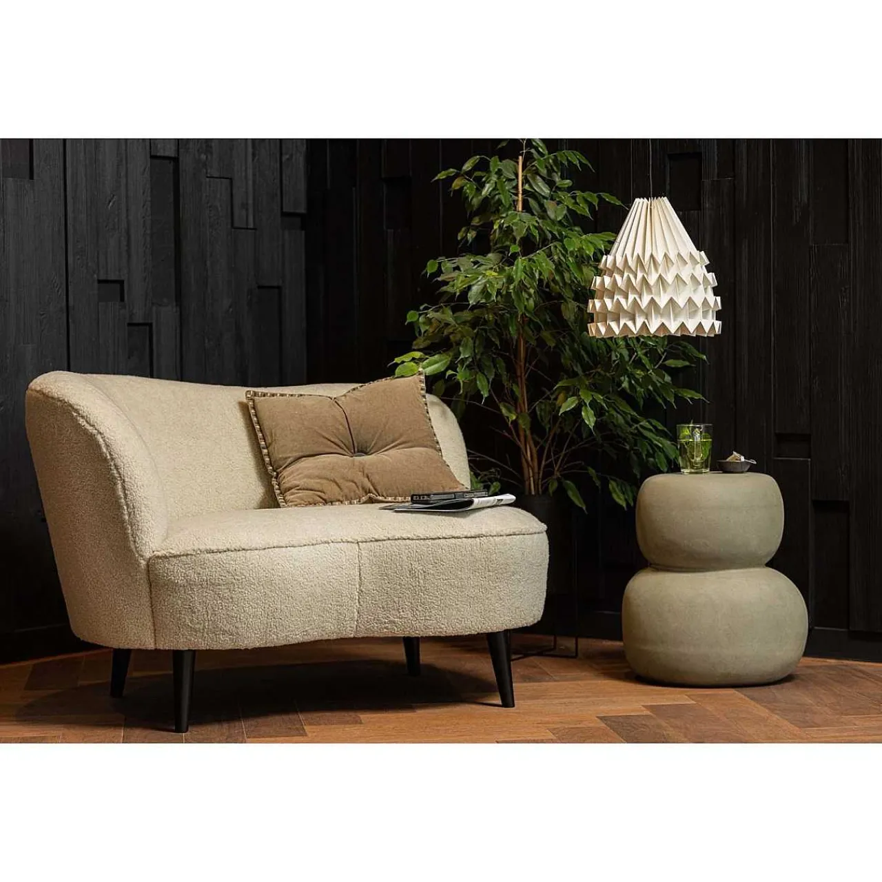 mutoni living Loungesessel Sara Links Teddy Offwhite> Loungesessel