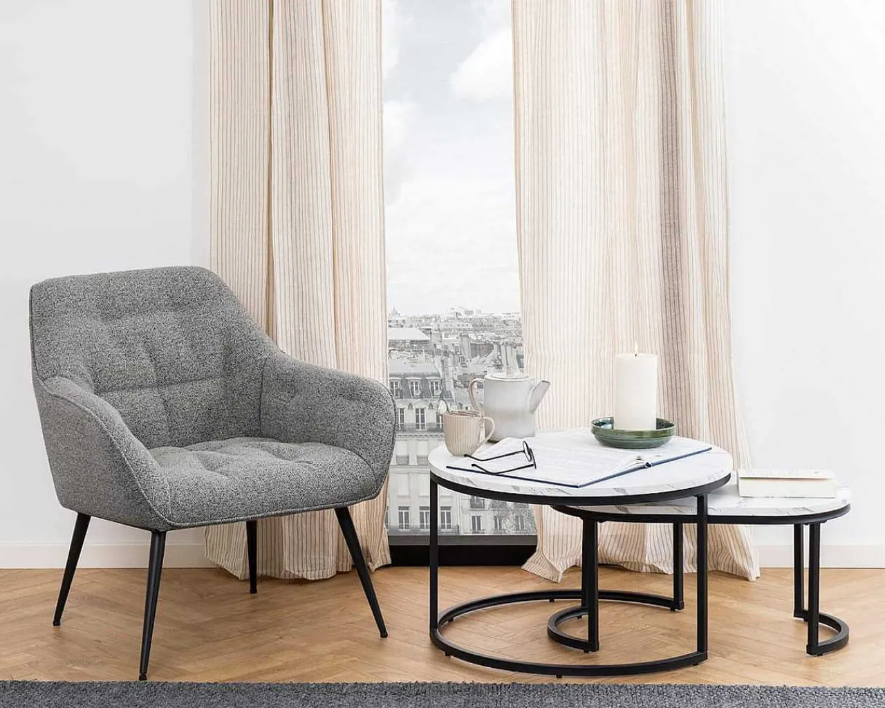 mutoni scandi Loungesessel Shields Grau> Loungesessel