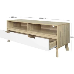 mutoni trend Lowboard Natur 140X40X52 Weiss> Lowboards