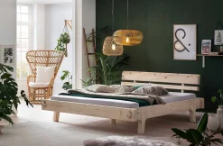 mutoni casual Massivholz Balkenbett Fichte Iv 160X200><noscript><img width=
