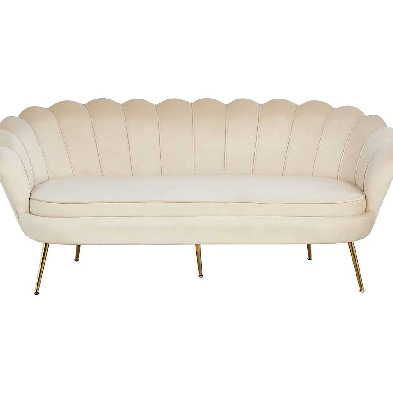 mutoni casual Muschelsofa Samt 3-Sitzer Beige> Stoffsofas
