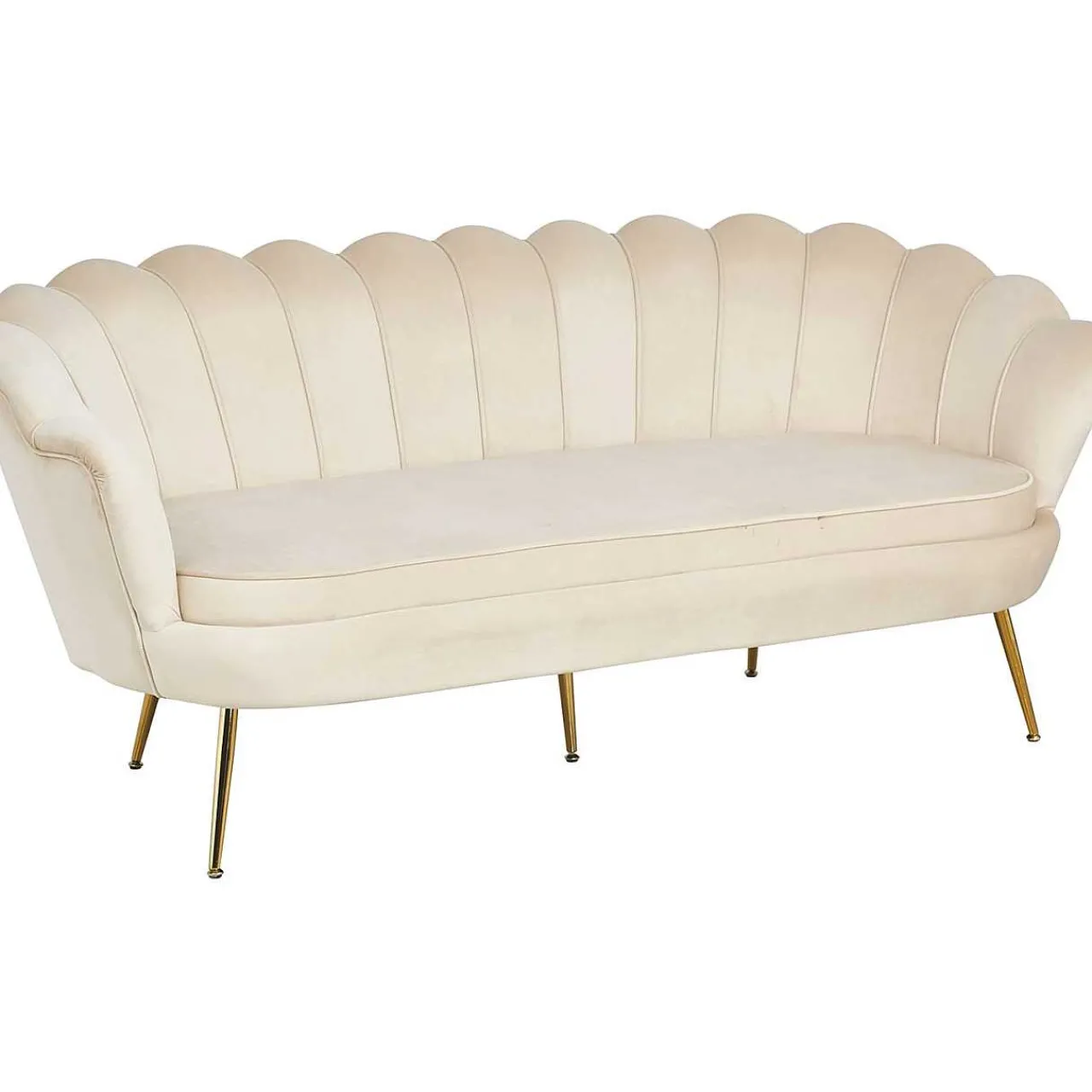 mutoni casual Muschelsofa Samt 3-Sitzer Beige> Stoffsofas