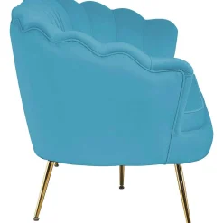 mutoni casual Muschelsofa 3-Sitzer Samt Hellblau> Stoffsofas