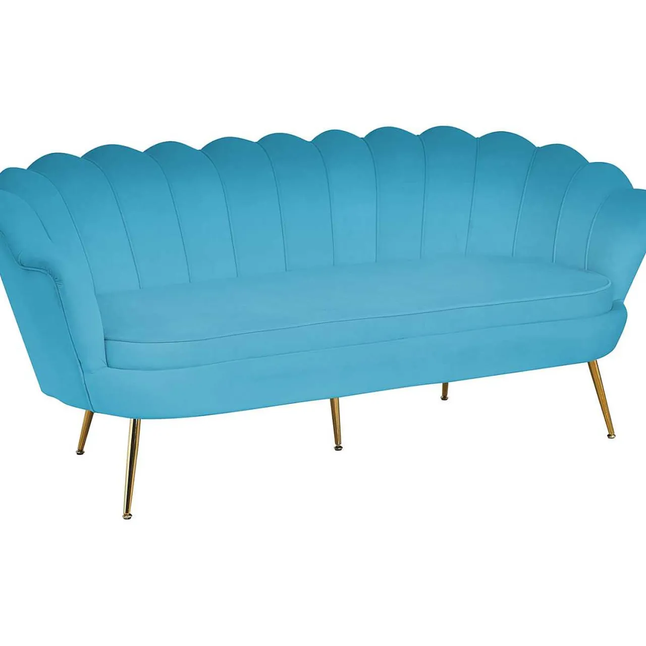 mutoni casual Muschelsofa 3-Sitzer Samt Hellblau> Stoffsofas