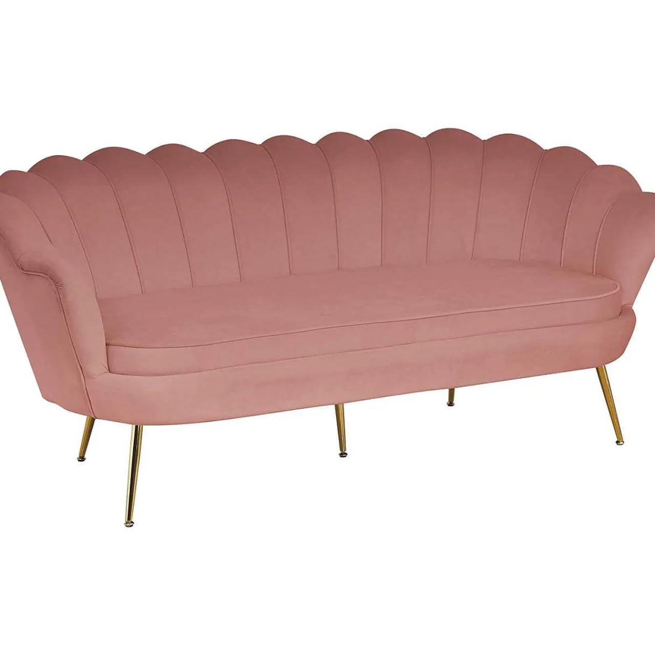 mutoni casual Muschelsofa 3-Sitzer Samt Rose> Stoffsofas