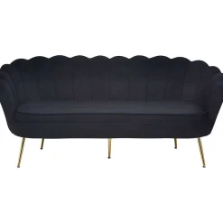 mutoni casual Muschelsofa 3-Sitzer Samt Schwarz> Stoffsofas