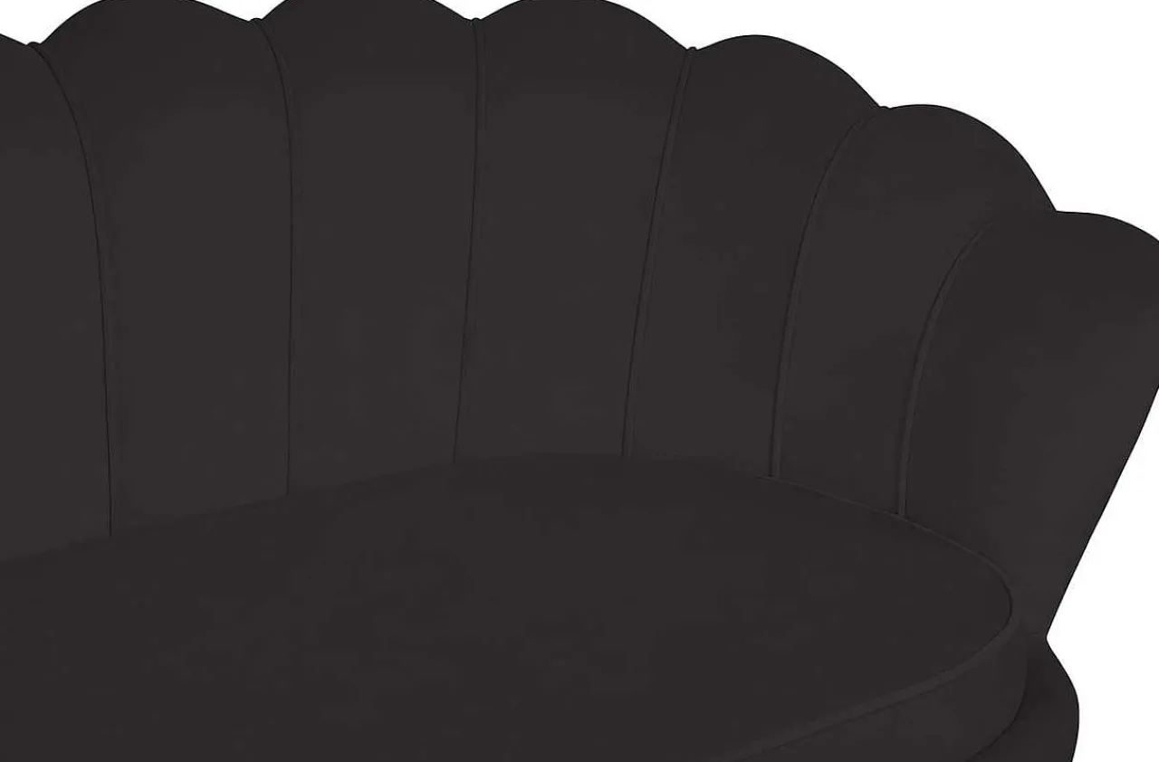 mutoni casual Muschelsofa 3-Sitzer Samt Schwarz> Stoffsofas