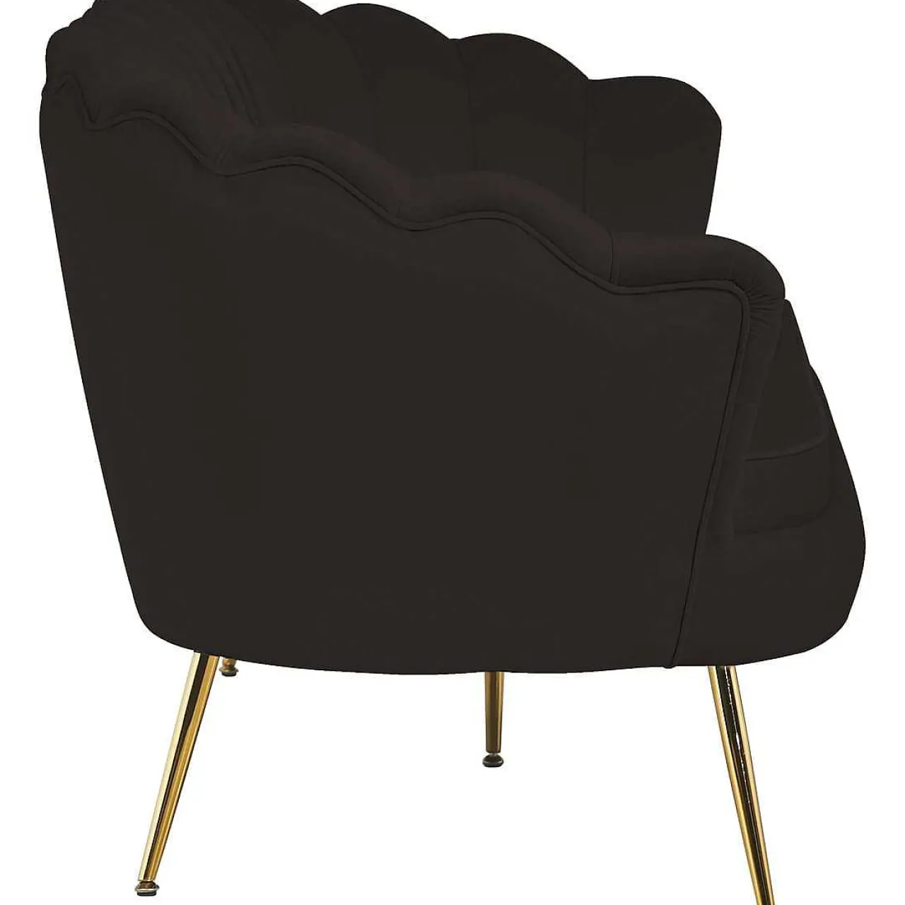 mutoni casual Muschelsofa 3-Sitzer Samt Schwarz> Stoffsofas
