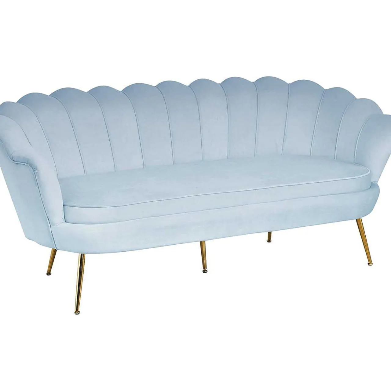 mutoni casual Muschelsofa 3-Sitzer Samt Silberblau> Stoffsofas