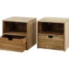 mutoni industrial Nachttisch Flat Akazie Natur (2Er-Set)> Schlafzimmer