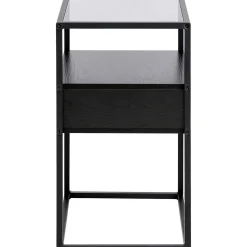 mutoni scandi Nachttisch Randall Glas Schwarz 40X35> Schlafzimmer