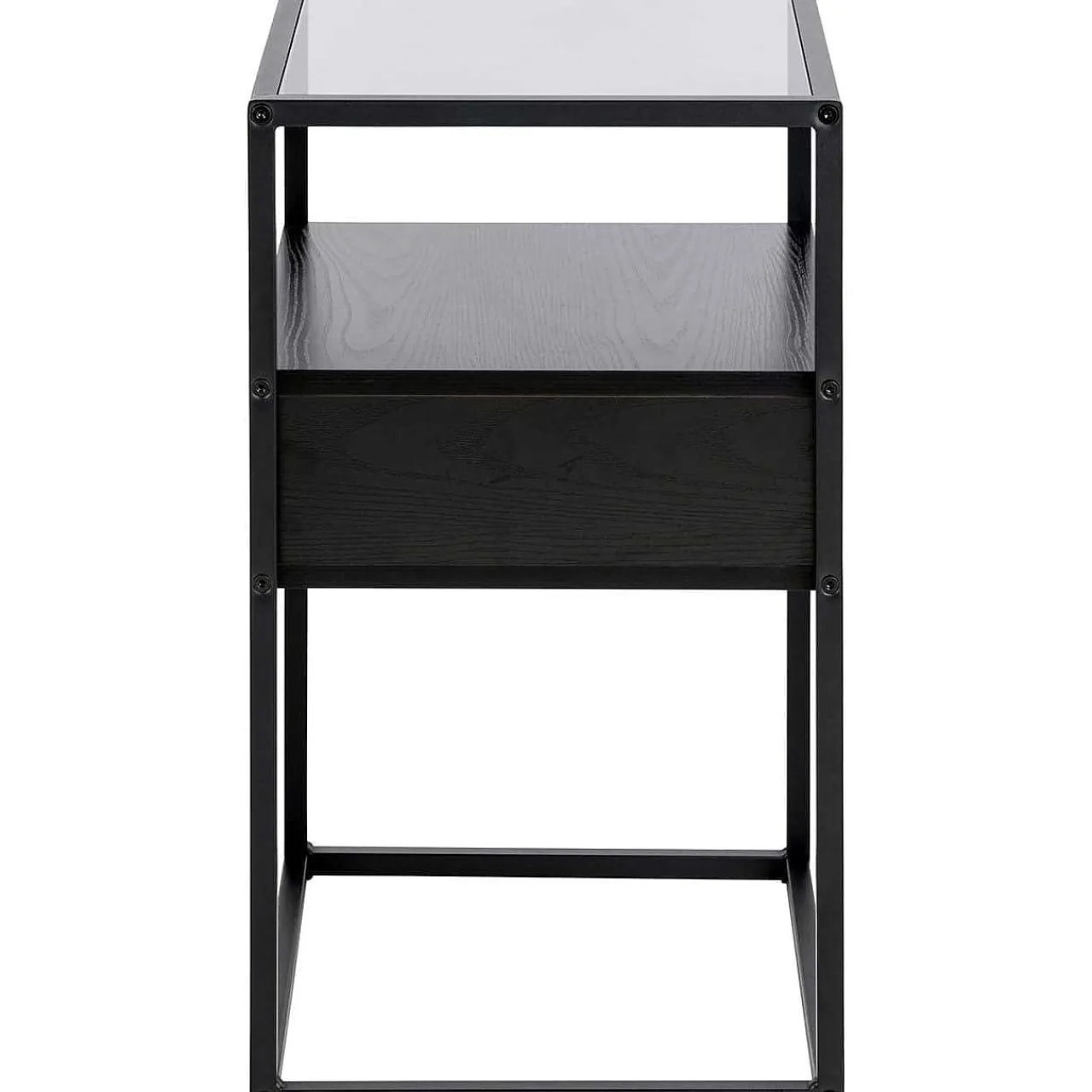 mutoni scandi Nachttisch Randall Glas Schwarz 40X35> Schlafzimmer