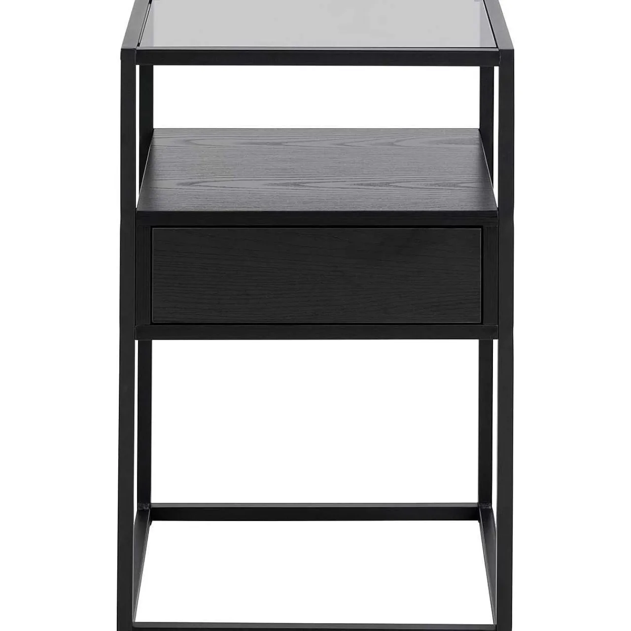 mutoni scandi Nachttisch Randall Glas Schwarz 40X35> Schlafzimmer