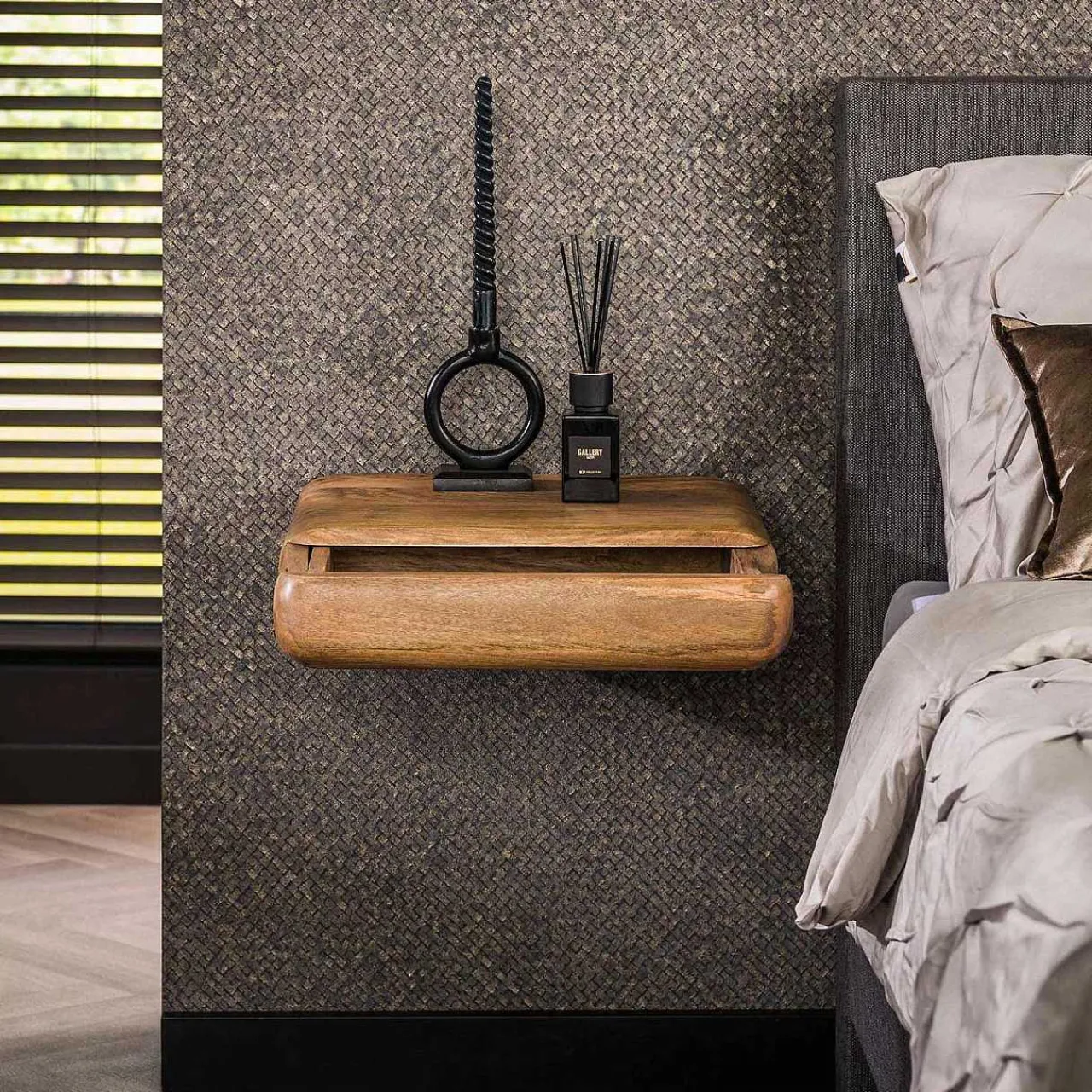 mutoni industrial Nachttisch Sleek Mango Sand> Schlafzimmer