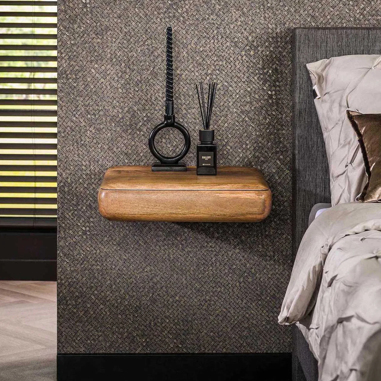 mutoni industrial Nachttisch Sleek Mango Sand> Schlafzimmer