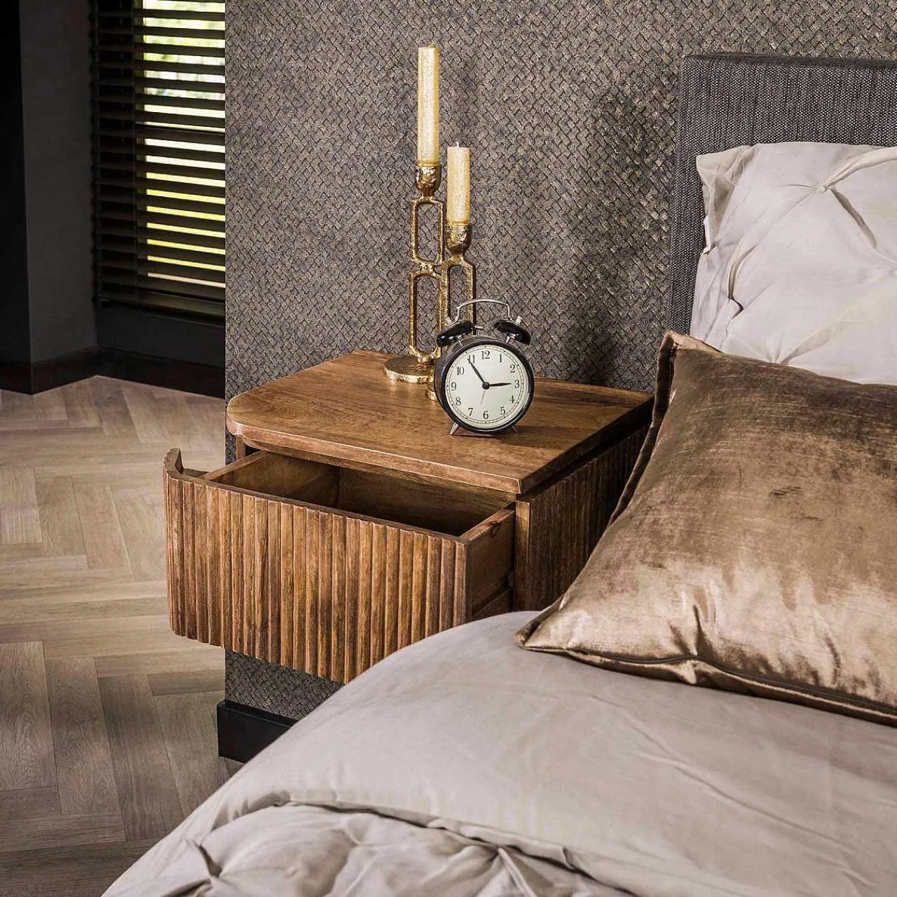 mutoni industrial Nachttisch Wave L/R Mango Sand (2Er-Set)> Schlafzimmer