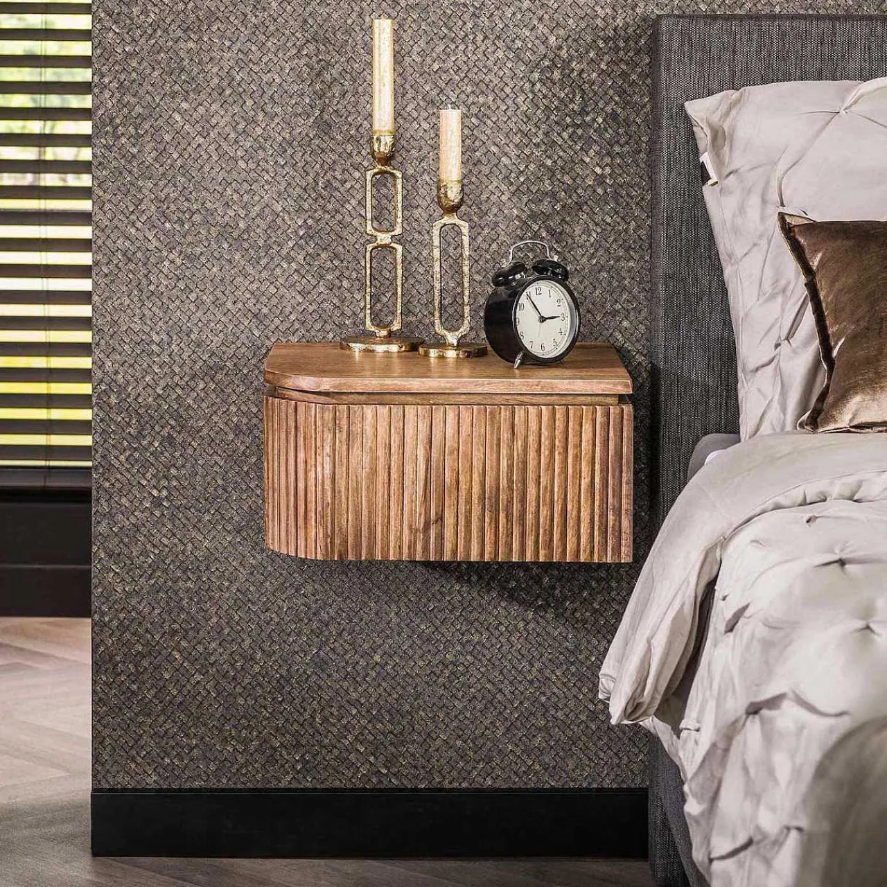mutoni industrial Nachttisch Wave L/R Mango Sand (2Er-Set)> Schlafzimmer