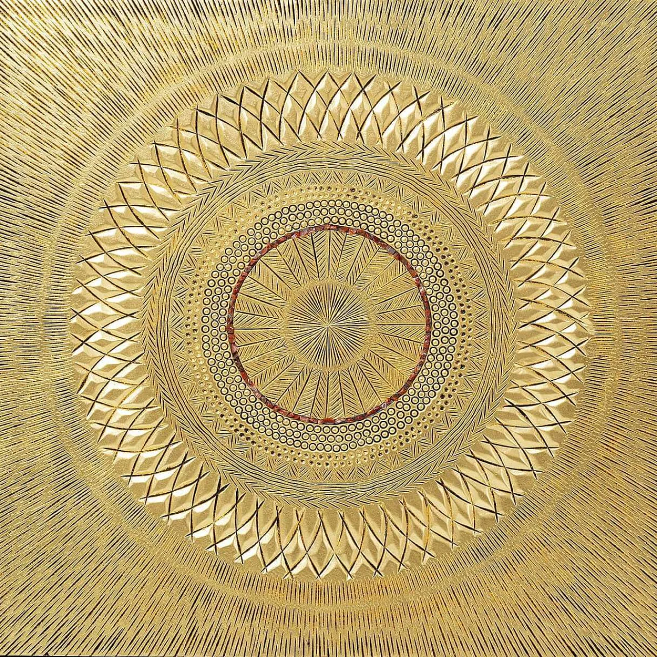 KARE Design Objektbild Art Geometric Circle Gold 120X120> Ölbilder