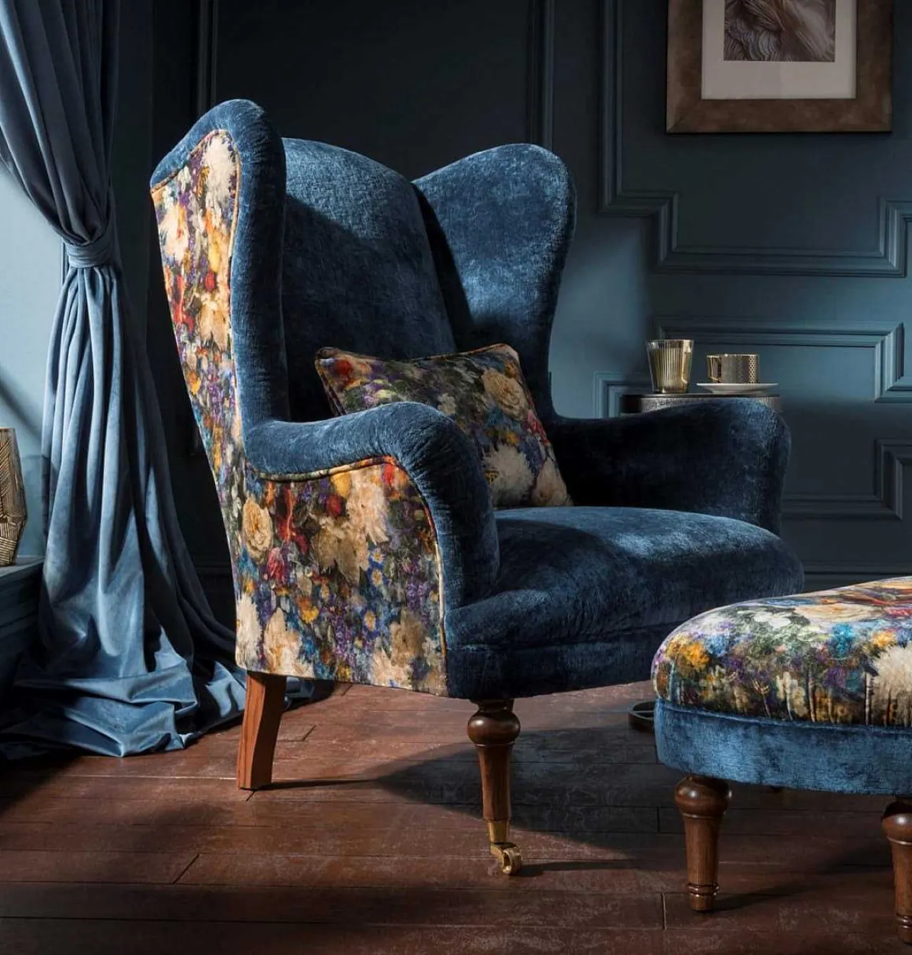 tetrad Ohrensessel Crawford Allure Azure Royal Garden Sapphire> Ohrensessel