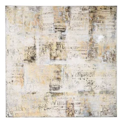 KARE Design Olbild Villa Letters Beige 120X120> Ölbilder