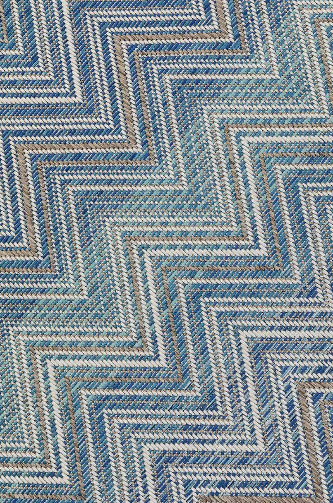 KARE Design Outdoor Teppich Zigzag Blau 160X230> Outdoorteppiche